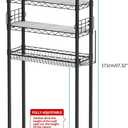 Hodonas Over Toilet Bathroom Organizer, Adjustable 4-Tier Over The Toilet Storage Shelf Sturdy Bathroom Shelves, Freestanding Above Toilet Storage Rack Stable Bathroom Space Saver, Black