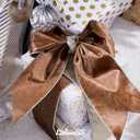 Brown Velvet Wired Ribbon with Glitter Back, 4 Inch, 10 Yards