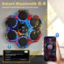 Music Boxing Machine, Smart Bluetooth Boxing Machine with Gloves, Wall Mounted Music Punching Trainer for Kids Adult, LED Electronic Boxing Workout Target with 9 Modes & 9 Speeds, Colorful