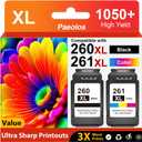260XL 261XL Replacement for Canon 260 and 261 ink cartridges High Yield PG-260 CL-261 for Canon Printer Ink 260 261 for Canon Pixma TS6420a TS6400 TS6420 TR7020a TR7000 TS5320 TS5300 TR7020 Printer