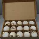 Beige Velvet Christmas Ball Ornaments for Tree 15 PCS, Large Neutral Flocked Christmas Bulbs Ornaments Set 3.15 Inch, Shatterproof Xmas Hanging Baubles Decorations (Beige)