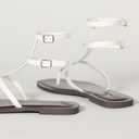 The Drop Women's Casper Gladiator Thong Ankle Sandal (7.5, Cream)