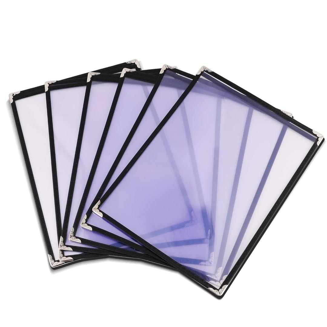 25-Pack Menu Covers 8.5 x 11 Inch, 1 Page 2 View Double-Sided Restaurant Menu Holders, Waterproof Clear Plastic Sleeves for Cafe, Bar, Homeschool