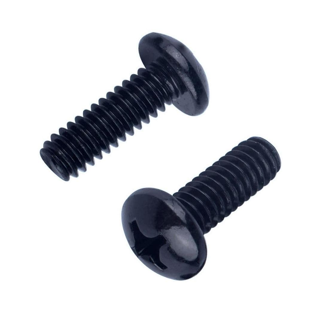 #10-24 x 3/4" Pan Head Machine Screws, Phillips Drive, Full Thread, 304 Stainless Steel 18-8, Black Coated Finish, 40 PCS