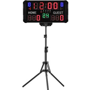 Football Scoreboard with Tripod Multisport Scoreboard 14/24s Shot Portable Tabletop Scoreboard Digital LED Scoreboard for Basketball Football Table Tennis Baseball Soccer Volleyball
