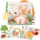 hahaland Baby Books 0-6 Months, Tummy Time Sensory Toys 6 to 12 Month Touch Feel Crinkle Book for Boys Girl 0 3 6 9 12 Month Travel Toys Birthday Gifts Easter Basket Stuffers