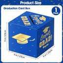 5 x Graduation Decorations 2026 Card Box, Blue Gold Congrats Grad Paper Gift Crad Boxes Holder for Class of 2026 Graduation Party Decoration Supplies Table Decor Favors Props Decor, 9 x 9 x 9 inches