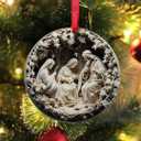 Christmas Ornament 2025  Acrylic Holy Family Ornament, Religious Christian Christmas Decor, Jesus Nativity Ornament for Tree, Unique Religious for Family & Friends (Nativity)