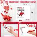 Hockey Valentine's Day Cards for Kids Classroom, Pack of 30 Classroom Valentines Cards, School Exchange for Boys and Girls, Valentine's Day Gift Tags for Class- QR03