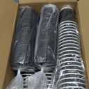 100 Pack 8 oz Disposable Coffee Cups with Lids, To Go Insulated Thick Coffee Cups for Hot/Cold Beverage, Corrugated Ripple Wall Cups for Espresso Coffee, Hot Chocolate and Cocoa - Black