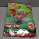 Spooktacular Creations Adult Inflatable Dinosaur Costume, Riding a Raptor, Printing T-rex Air Blow-ups with Light Eyes (Red)