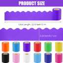 393.6 Ft Bulletin Board Borders Colorful Scalloped Border Trim Roll, 12 Rolls Colorful Classroom Borders Die Cut Classroom Border Decorations for School Classrooms Office Chalkboard Wall Desk Decor