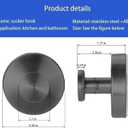 3 x Shower Suction Cup Hooks, 2-Pack Shower Hooks for Bathroom, Kitchen, Glass Door, Mirror, Tile, Holds 15 Pounds of Objects, No Drilling Required, Reusable (Black)