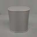 Anzoymx Stainless Steel Bathroom Trash Cans 1.8 Gallons Small Garbage Can with Pop up Lid, Dog Proof Narrow Wastebasket, Slim Waterproof Litter Trash Bins Set for Bedroom, Toilet, Office (White)