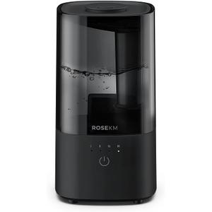 ROSEKM Humidifiers for Bedroom (1.1L), Small Cool Mist Humidifier for Home Plant and Baby Nursery, Quiet Ultrasonic Humidifier with 360 Nozzle, Auto Shut-Off, Filterless, Black