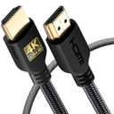 PowerBear 4K HDMI Cable 3 ft | Short Hdmi Cable, Braided Nylon & Gold Connectors, 4K @ 60Hz, Ultra HD, 2K, 1080P, ARC & CL3 Rated | for Laptop, Monitor, PS5, PS4, Xbox One, Fire TV, & More