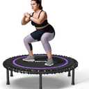 BCAN 450LBS/550LBS Foldable Mini Trampoline, 40"/48" Adult Fitness Trampoline with Durable Bungees, Stable & Quiet Exercise Rebounder,Great Mini Trampoline for Indoor/Garden Workout