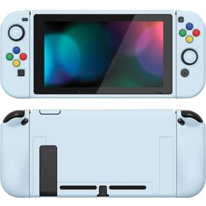 playvital ZealProtect Soft Protective Case for Nintendo Switch, Flexible Joycon Cover Slim Cover for Nintendo Switch with Screen Protector & Thumb Grips & Direction Button Caps - Sky Blue