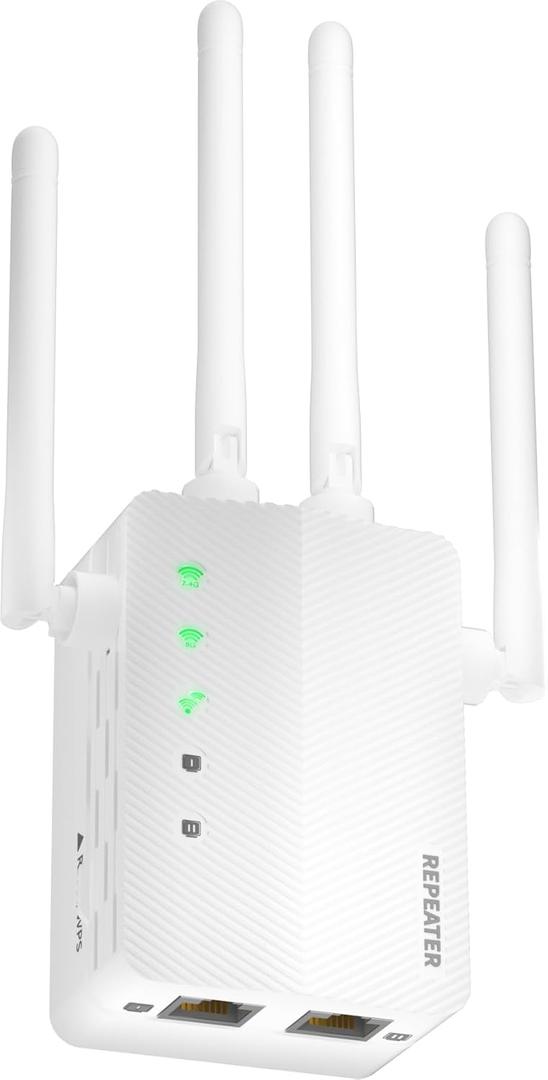 2026 WiFi Extender Signal Booster for Home, 10X Faster New Wireless Long Range Amplifier, Covers up to 15,000 sq.ft, WiFi Booster Dual Band,WiFi Repeater with Ethernet Port & EasyMesh, Easy Setup (White)