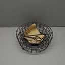 HANZE 3-Tier Wire Fruit Basket Bowl, Detachable Vegetable Bread Basket Display Storage Stand, Design for Kitchen, Bathroom Organization, Brown