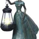 Sheaifun Fairy Garden Statue Solar Garden Decor Resin Fairy Statue with Lights Angel Fairy Decor Outdoor Yard Statues Gardening Gifts for Mom 9.5x5.5x11.5 Inch