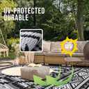 OLANLY Outdoor Rug Waterproof 6x9 ft, Reversible Outdoor Plastic Straw Rug, Boho Patio Rug, Indoor Outdoor Carpet, RV Mat Outside for Patio, Camp, Picnic, Balcony, Deck, Backyard, Black & White