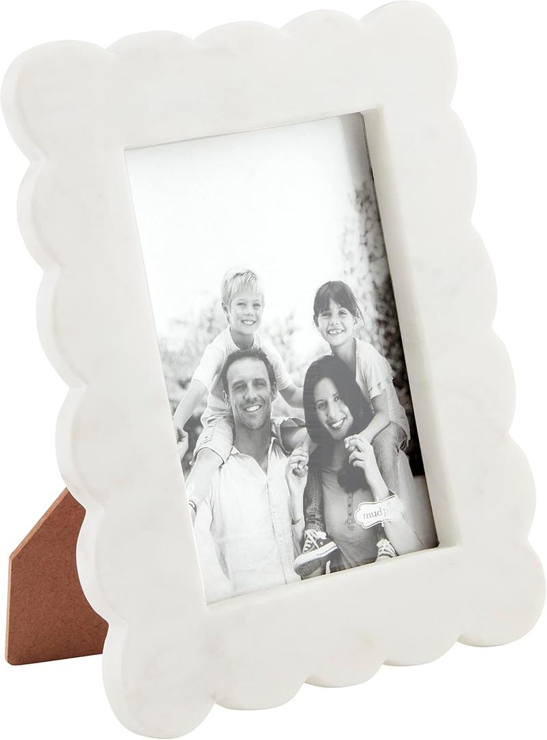 Mud Pie Scalloped Marble Frame, Large, 5x7