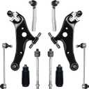 12 PCS Front Lower Suspension Kit Control Arm Ball Joint Sway Bar Stabilizer Link Outer & Inner Tie Rod Bellows Replacement For 2008-2019 Toyota Highlander Venza and Lexus RX350 RX450H