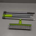Floor Scrub Brush 2 in 1 Scrape and Stiff Bristle Deck Brush for Cleaning Concrete, Patio, Garage, Kitchen, Carpet and Bathroom 57" Long Handle (Green)