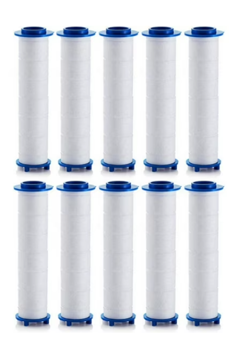 Showerhead Filters 11Pcs, Ion Shower Drops Head Filter, PP Cotton Filtered Shower Handheld, Filter Element Multiple Specifications, Suitable for Different Models of Shower Heads (White, 9cm/3.54in)