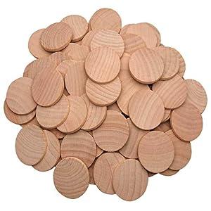 1.5 Inch Natural Wood Slices Unfinished Round Wood Coins for DIY Arts & Crafts Projects, 200 per Pack.