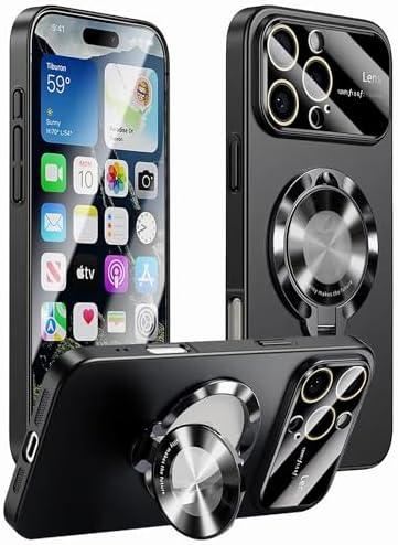 Togotomars Magnetic Case for iPhone 16 Pro Max Matte PC Shell, Camera Lens Protection, Compatible with MagSafe Kickstand, Durable Slim Phone Case (Black)