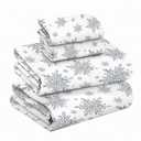 RUVANTI 100% Cotton Organic Flannel Sheets Set - California King - Crystal Noir - 4 Pcs