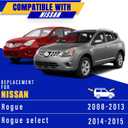 3 wipers Replacement for 2008-2013 Nissan Rogue/2014-2015 Nissan Rogue select, Windshield Wiper Blades Original Equipment Replacement - 26"/14"/12" (Set of 3) U/J HOOK