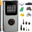 AZUNO 2-in-1 Electric Air Pump for Inflatables, 150 PSI Battery USB Rechargeable Fast Cordless Portable Air Mattress Pump, Suit for Air Mattress, Bed Pool Toys, Swimming Ring, Floats & Tires