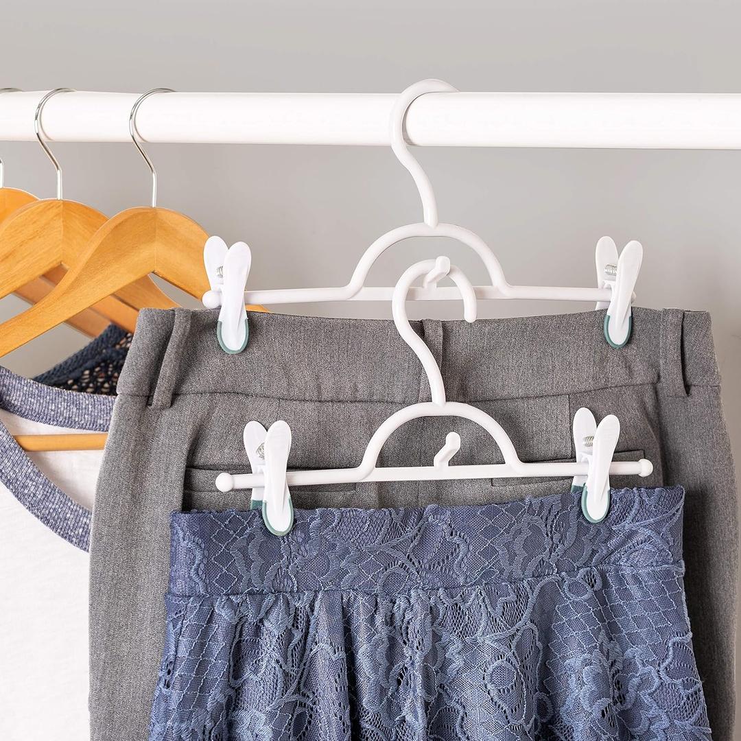 Honey-Can-Do 12-Pack Soft Touch Pant Hangers, White HNG-09043 White