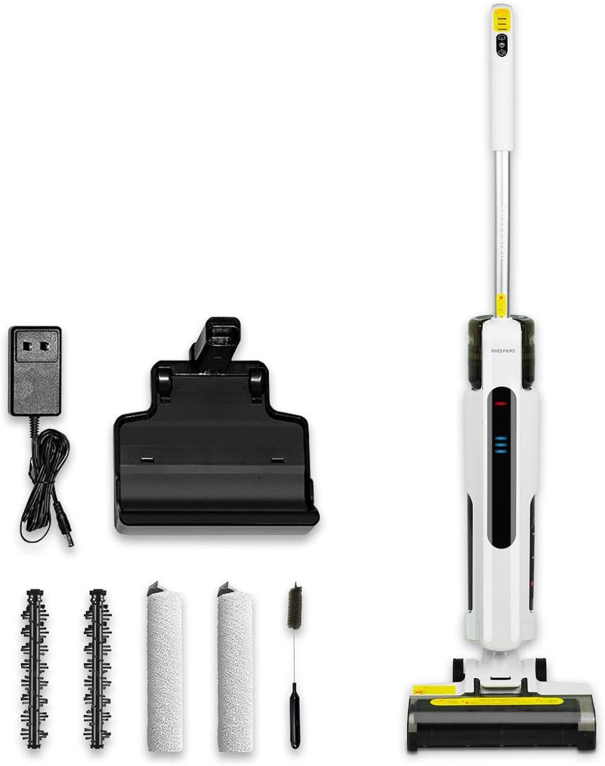 SWEEPBIRD C2 Cordless Wet Dry Vacuum Cleaner, Mop Vacuum Combo Cleaner for Hard Floor & Carpet, Self-Cleaning, Long Runtime, Lightweight, Great for Sticky Messes and Pet Hair