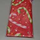 3 Pack Christmas Candy Cane Tablecloths for Rectangle Tables, Red Green Xmas Disposable Plastic Table Cover Waterproof Candy Cane Christmas Table Decorations for Holiday New Year Party, 54x108 Inch