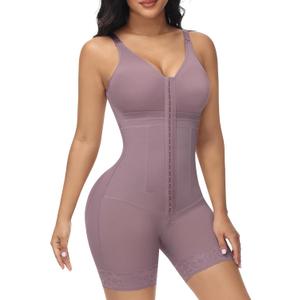 M MYODRESS Fajas Colombianas Moldeadoras Postpartum Stage 2 Body Shaper Compression Garment Tummy Tuck Shapewear with Bra (XX-Large, Purple)