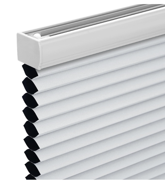 Changshade Cordless Cellular Shades,Blackout Honeycomb Shades for Windows,Pull Down Pleated Blinds,Easy to Install for Indoor Windows and French Doors,White(Blackout),25" w x 64" h