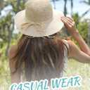 FURTALK Beach Hats for Women Summer Straw Sun Hat Wide Brim Crochet Hats (L)