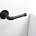Industrial Pipe Toilet Paper Holder, Heavy Duty DIY Vintage Rustic Farmhouse Style Wall Mount Iron Paper Roll Holder,Towel Rack with Hardware for Bathroom, Kitchen, Bedroom, Matte Black