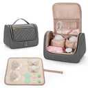 Luxja Wearable Breast Pump Bag (with a Waterproof Mat) Compatible with Momcozy and Elvie Breast Pump, Carrying Case for Wearable Breast Pump and Extra Parts (Patent Pending), Gray