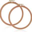 Clofiak 2Pcs 6 Inch Wooden Embroidery Hoops, Beech Cross Stitch Frame with Copper-Plated Screw, Embroidery Rings for Art Craft Sewing, Home Ornaments