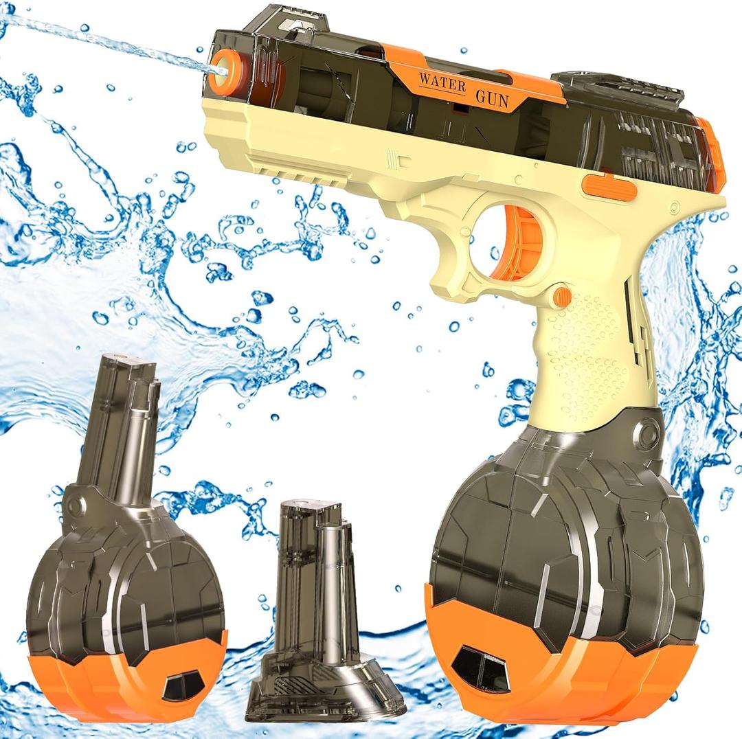 Electric Water Pistol for Kids,550+ Continuous Ammos Automatic Squirt Guns,Auto Suction with Pipe&Manual Fill,Ideal Summer Toys for Pool,Beach (1Pack)