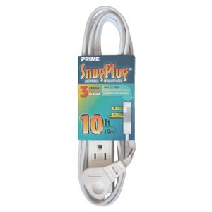 Prime Wire & Cable EC930610 10-Foot 16/3 SPT-2 3-Outlet Cord, White