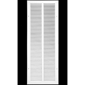 HVAC Premium 12'' x 30'' [Duct Opening] Flat Stamped Steel Return Air Grille - Sidewall and Ceiling - HVAC Vent Duct Cover - White [Outer Dimensions: 13.75''w X 31.75''h]
