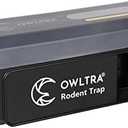 OW-7 in-/Outdoor Electric Rodent Trap, Instant Kill Mouse & Rat Zapper with Waterproof Cover, Sound & Light Alarm, and Batteries or USB Power Source, Waterproof Grade IPX4, Black