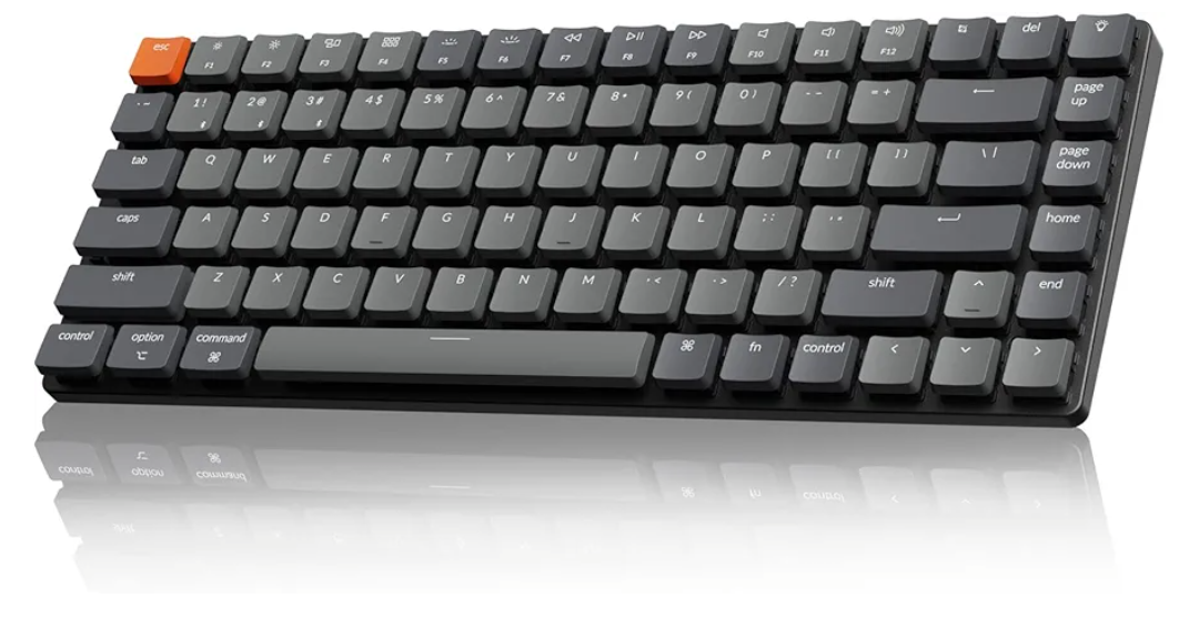 Keychron K3 Version 2, 84 Keys Ultra-Slim Wireless Bluetooth/USB Wired Mechanical Keyboard with White LED Backlit, Low-Profile Keychron Mechanical Brown Switch Compatible with Mac Windows