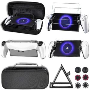 YOOWA Accessories Bundle for Ps Portal - Black Accessory kit for Playstation Portal Remote Player with Carrying Case, Protective Cover, Screen Protector Set Play Stand and PS5 Portal Thumb Grips